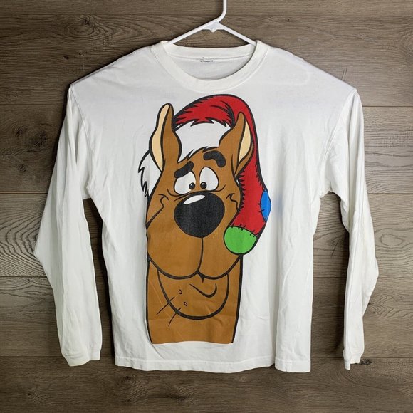Scooby Doo Christmas Stocking Long Sleeve Shirt Size No Tag 23x27.5 Vtg 1997 - Picture 2 of 9
